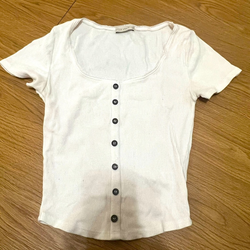 White cotton crop top